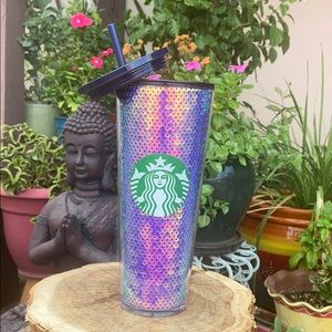 New Starbucks Iriidescent Mermaid Sequin Venti Tumbler / Cold Cup